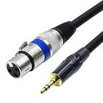 DISINO Unbalanced XLR Female to 1/8 inch (3.5mm) TRS Stereo Microphone Cable for Camcorders, DSLR Cameras, Computer Recording Device and More - 10ft