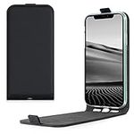 kwmobile Vertical Flip Case Compatible with Apple iPhone 11 - Case PU Leather Protective Flip Cover with Magnet - Black