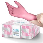 Pink Nitrile Disposable Gloves Large, 200 Count - Esthetician, Nail Tech, Microblading, Hair Dye & Stylist, Salon, Cleaning Gloves - Latex Free Gloves