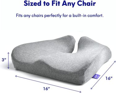 Cushion Lab Pressure Relief Seat Cushion – Memory Foam, Light Grey
