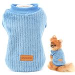 SMALLLEE_LUCKY_STORE Pet Ribbed Fleece Jumpers Pullover Sweatshirt for Small Dogs Cat,Puppy Yorkie Chihuahua Warm Sweater Winter Clothes