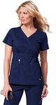 KOI Classic 137 Women's Katelyn Mock-Wrap Scrub Top, Navy, Large