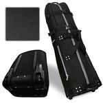CaddyDaddy New First Class Premium Padded Golf Club Travel Cover with Wheels - Heavy Duty Golf Travel Bag for Airlines, Black/White, L