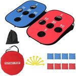 Pop up Cornhole Sets for Backyard Portable Collapsible Cornhole Game with 8 Bean Bags Lightweight Carrybag and 8 Stakes Easy go Anywhere for Travel and Family Game