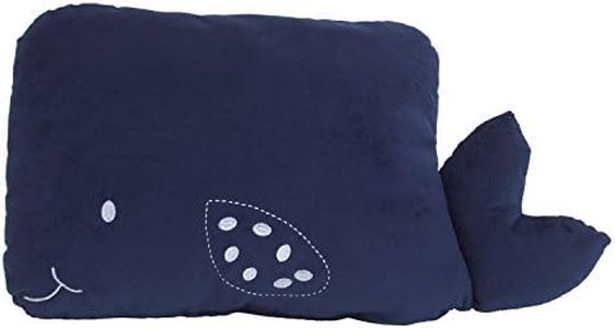 Little Love by NoJo – Big Blue Whale Decorative Pillow With Embroidery, Decorative Nursery Pillow, Playroom Décor, Cute Throw Pillows, Navy Blue