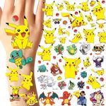 Temporary Tattoos Stickers for Cartoon and Anime(8sheets) Cartoon Tattoo Waterproof for Boys and Girls Party Supplies Favors