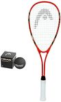 HEAD Rubber Nano Ti Tornado Squash Racquet, Tournament Single Dot Squash Ball