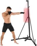 Clevich Height Adjustable Punching Bag Stand, Heavy Duty Boxing Bag Stand, Heavy Bag Stand Steel Sandbag Rack Freestanding Up to 150 lbs for Home Gym Fitness (Only Stand)