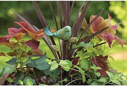 Ancient Graffiti Ceramic Teal Bird Plant Pick, 14"H