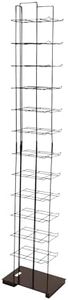 SSWBasics Black Floor Standing Ball Cap Rack and Hat Display Rack - Retail Hat Organizer Stand - 78"H x 10"W x 15½”D - Holds Up To 72 Caps Vertically