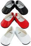 3 pack of flats: red white and blac