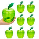 HANZE Large Green Apple Container, Christmas Decorations Apple Shaped Candy Toy Gift Filling Containers Jar, Teacher Appreciation Gift, Wedding Party Ornaments Supplies Favors - 8 Pack