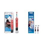 Oral-B Kids Electric Rechargeable Pink Toothbrush Featuring Star Wars Characters & Kids Electric Rechargeable Toothbrush Heads Replacement Refills Featuring Disney Frozen Characters (Pack Of 2)