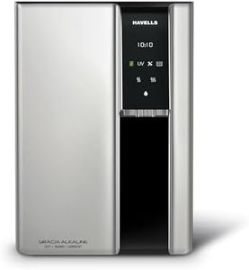 Havells Gracia Alkaline Water Purifier | RO+UV+Alkaline | Free Unlimited Service Visits for 1 Yr | Hot, Warm & Ambient Water | 10 Stage Purifier | 7.6 L SS Tank | For Borewell, Tanker, Municipal Water