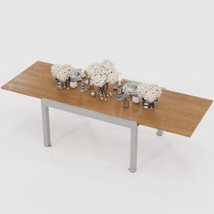 Devoko Mesa de Jardín 80/160 x 80 x 75 cm, Aluminio, Mesa Extensible Grande para Exteriores para 6 a 10 Personas, Protección (Moca, 80-160x80CM)