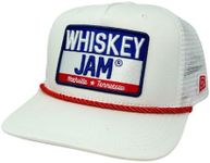 Whiskey Jam WJ Tractor Adjustable Snapback Trucker Hats (US, Alpha, One Size, Red, White & Blue w/Rope)