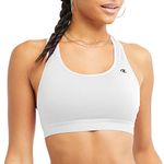 Champion, Compression, Moisture Wicking, High-Impact Sports Bra for Women, White, Small