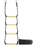 Boat Rope Ladder, Heavy Duty Anti Slip Resin Rungs Boat Ladder, Portable Marine Rope Ladder, Swim Ladder for Inflatable Boat, Pontoon, Kayak, Motorboat Canoeing (4 Steps)