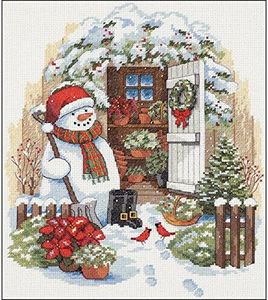 Dimensions Counted Cross Stitch Kit 'Garden Shed Snowman' 14 Count White Aida, 12'' x 14''