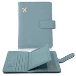 Melsbrinna Passport and Vaccine Card Holder,Passport Holder With Vaccine Card and Card Slots,Cute Passport cover for Women/Men,Waterproof Rfid Blocking Travel Wallet, Greyish green New,