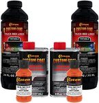 Custom Coat Safety Orange 2 Quart (1/2 Gallon) Urethane Spray-On Truck Bed Liner Kit - Easy Mixing, Just Shake, Shoot - Durable Textured Protective Coating, Prevent Stop Rust - Car, Auto Equipment