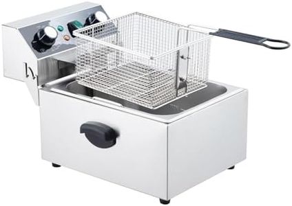 GarveeHome Commercial Deep Fryer With 10L Oil Capacity, 1800W Power, 110V Voltage, Electric Countertop Fryer for Restaurant, Temperature Control Single