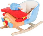 Qaba Kids Rocking Horse, Wooden Plu