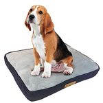 Ellie-Bo XXL Dog Bed for 48-inch Dog Cage/Crate - Blue Corduroy/Grey FauxFur