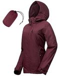 33,000ft Packable Rain Jacket Women Lightweight Waterproof Raincoat with Hood Cycling Bike Jacket Windbreaker