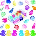 Skylety 24 Pieces Diving Gem Pool Toy Ocean Theme Colorful Diamond Set Marine Animals Gem Summer Dive Throw Toy Set Acrylic Gemstones Pool Use Pool Party Favors, Packed in Clear Box (Cute Style)