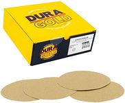 Dura-Gold - Premium - 60 Grit 6" Gold Hook & Loop No Hole Sanding Discs for DA Sanders - Box of 25 Sandpaper Finishing Discs for Automotive and Woodworking