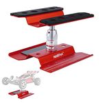 Hobbypark RC Car Work Stand Repair Workstation Aluminum Alloy 360 Degree Rotation Lift/Lower for 1/10 1/12 1/16 1/18 Truck Buggy On Road Touring Drift (Red)