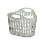 Addis Flat Easy Clothes Washing Store Flexible Laundry Basket Hamper, 38 litre, Nettle Green