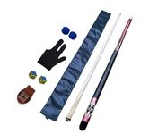 Laxmi Ganesh Billiard American Pool Cue with Metal Joint 12 mm Black Cue Cover Glove Chalk Holder and 2 Tips Combo