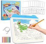 Caydo Eye Protection Light Up Tracing Pad, 3 Brightness Levels Light Box for Tracing, Drawing Pad for Kids, Type-C & Battery Power Supply, Birthday & Holiday Gifts for Girls & Boys Ages 6-12