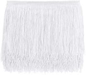 AWAYTR 10 Yards Sewing Fringe Trim - 4in Wide Tassel for DIY Craft Clothing and Dress Decoration (White, 4 Inches Wide)