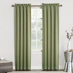 Sun Zero Easton Blackout Energy Efficient Rod Pocket Curtain Panel, 40" X 84", Sage Green