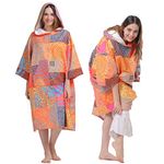 Hiturbo Womens Beach Surfing Swimming Robe, Light Weight Wetsuit Changing Towel Poncho with Hood