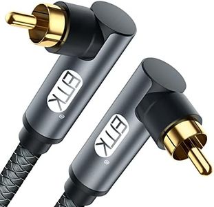 EMK - Cable coaxial digital para subwoofer, cable RCA chapado en oro, cable de audio para subwoofer, receptor AV, amplificador, cine en casa (1M, 90 Grados RCA a 90 Grados RCA, Gris)
