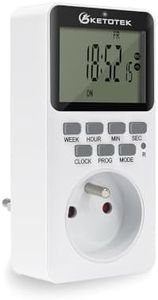 Prise de prise de minuterie numérique enfichable 20 interrupteur de minuterie programmable marche/arrêt 24 heures 7 jours programmes prise de prise de minuterie de compte à rebours (AC220V 16A 3600W)