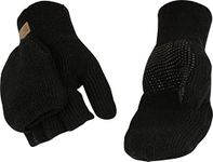 Kinco 5110 Alyeska Ragg Wool Acrylic Thermal Lined Half Finger Glove with PVC Dots, Work, X-Large, Black (Pack of 6 Pairs)