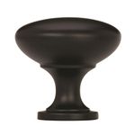 Amerock | Cabinet Knob | Matte Black | 1-1/4 inch (32 mm) Diameter | Edona | 10 Pack | Drawer Knob | Cabinet Hardware