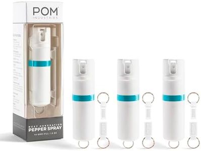 POM Pepper Spray Flip Top Keychain - Maximum Strength OC Spray Self Defenes - 25 Bursts, 10ft Range - Accurate Stream Pattern