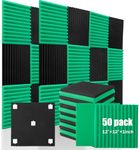 50 Pack Black&Green Acoustic Panels