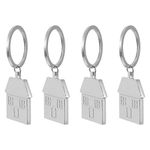 4pcs Stainless Steel Charm Keychain Small House Shaped Pendant Keychain Bag Hanging Fashion Charm Jewelry