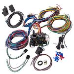 Auto Parts Prodigy Universal Wiring Harness Kit - 21 Circuit Long Wires Standard Color Wire Harness Kit Replacment for Chevy Mopar Hotrods Ratrods Ford Chrysler Universal Automotive Wiring