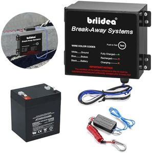 briidea Trailer Brakeaway Kit, Trailer Brakes Breakaway Kit with 12V 5AH Battery and Charger, LED Indicator, All Metal Waterproof Enclosure, Designed for Safe Towing, Ensure Your Driving Safety