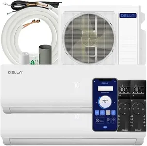 DELLA 18K BTU ODU 2 Dual Zone 9000 9000 BTU Wifi Mini Split Air Conditioner Work with Alexa, 20 SEER2 208-230V Cools Up to 800 Sq.Ft Multi Zone Ductless Pre-Charged Heat Pump, 16ft Installation Kits
