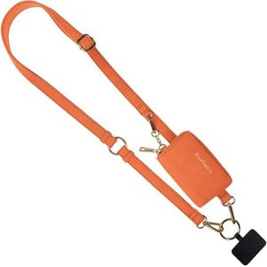 Save the Girls Clip & Go Vegan Phone Lanyard & Wristlet Strap, Tangerine