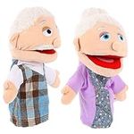 Plush Hand Puppet 2pcs Grandparents Hand Puppet Family Hand Puppets Storytelling Hand Puppets Pretend Play Role-play Hand Puppets Plush Hand Puppets Family Members Puppets